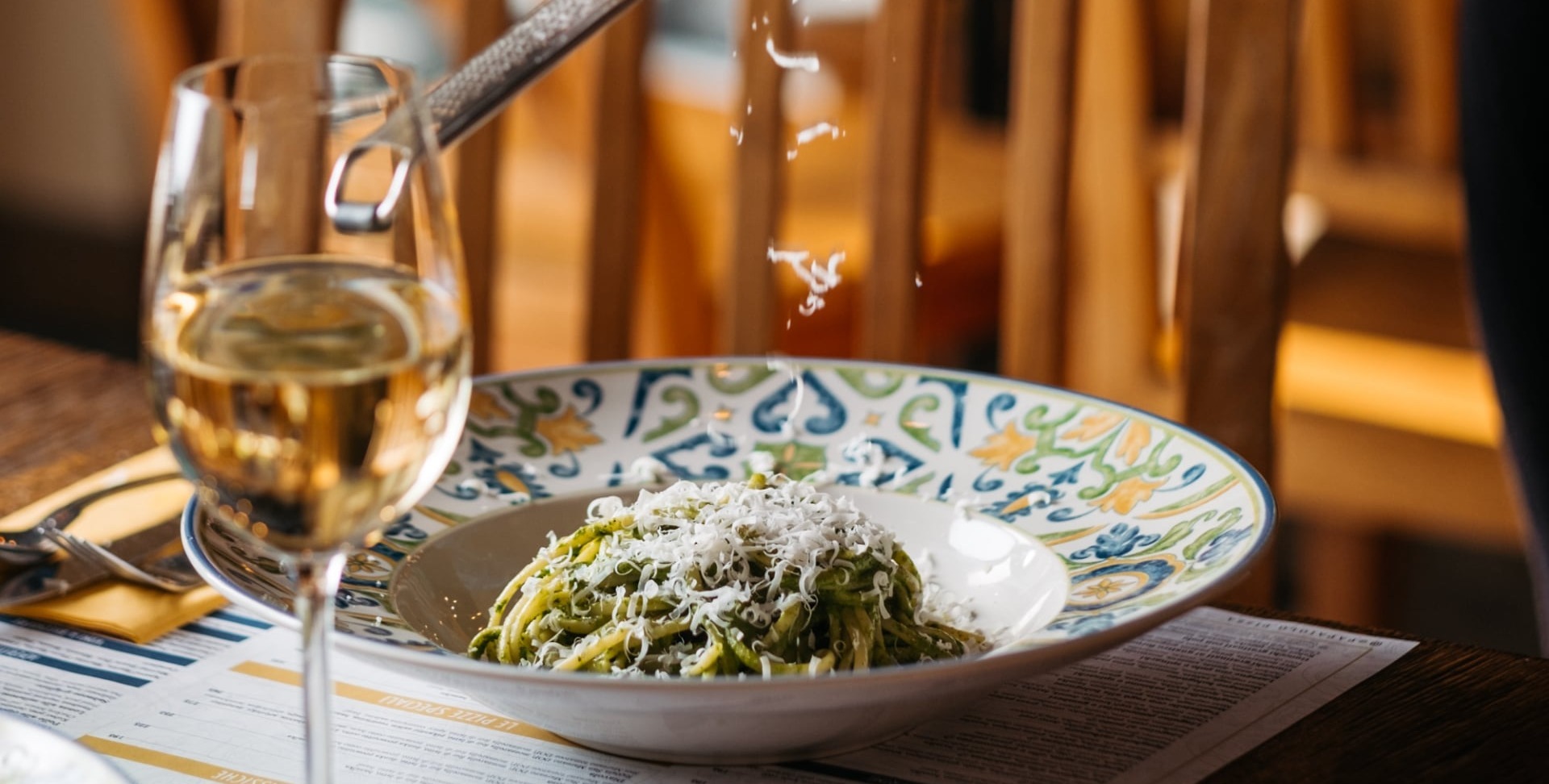 Linguine pesto - Italian fresh pasta with pine nuts for 195 CZK at Papaiolo pizzeria