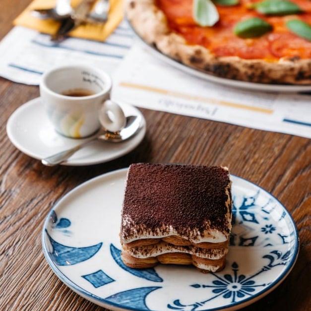 Tiramisu - traditional Italian dessert with mascarpone and coffee from authentic recipe